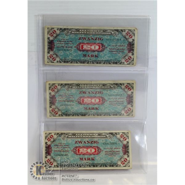 VINTAGE 1944 SET OF 3 GERMAN