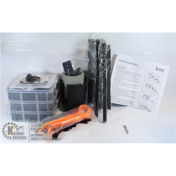 ASSORTED FLAT W/ UNIVERSAL BEVERAGE HOLDER AND BOL