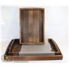 Image 1 : WOODEN TRAY SET OF 3