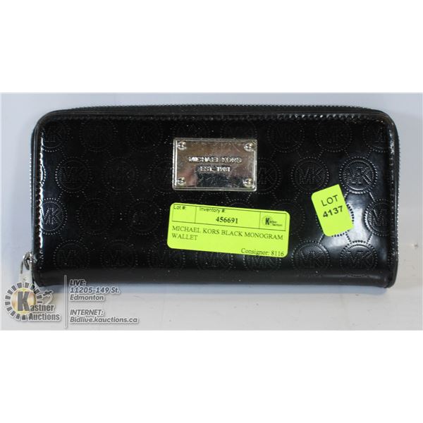 REPLICA MICHAEL KORS BLACK MONOGRAM WALLET