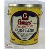 GAINERS LARD TIN BUCKET ANTIQUE
