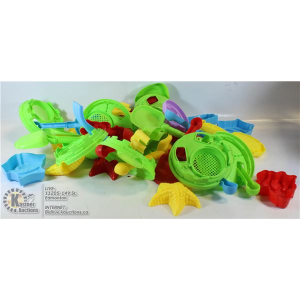 BOX OF NEW SAND TOYS