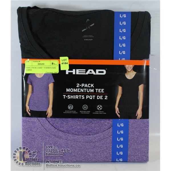 NEW 2 PACK LADIES T-SHIRTS SIZE LARGE