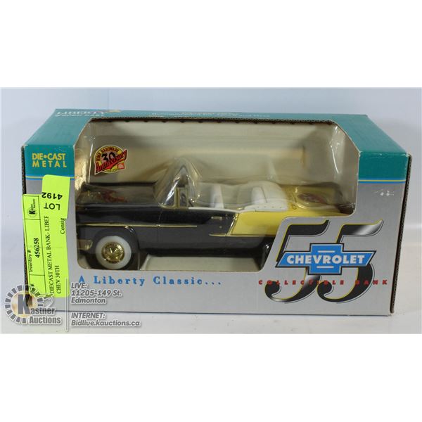 DIECAST METAL BANK- LIBERTY '55 CHEV 30TH