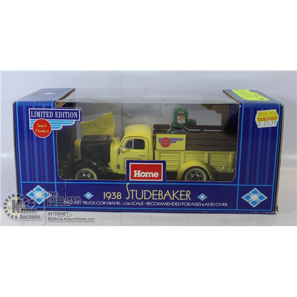 DIECAST METAL BANK- 1938 STUDEBAKER LTD EDITION