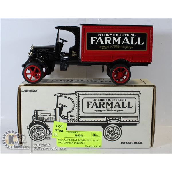 DIECAST METAL BANK- ERTL 1925 MCCORMICK DEERING