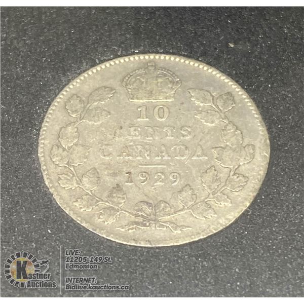 1929 GEORGE V CANADA SILVER 10 CENT