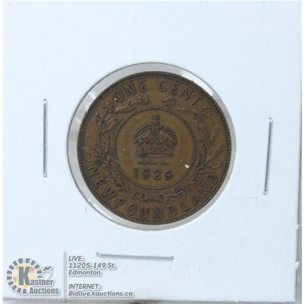 1929 NEWFOUNDLAND LARGE CENT