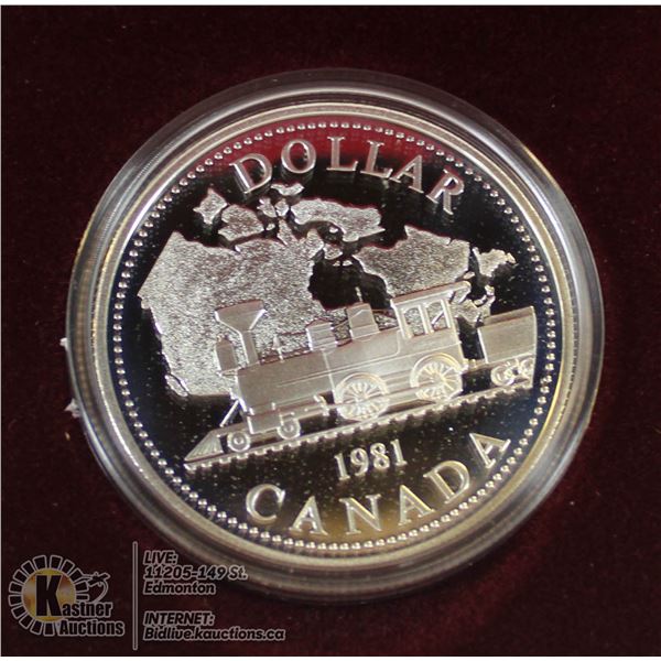 1981 CANADA CASED PROOF SILVER DOLLAR