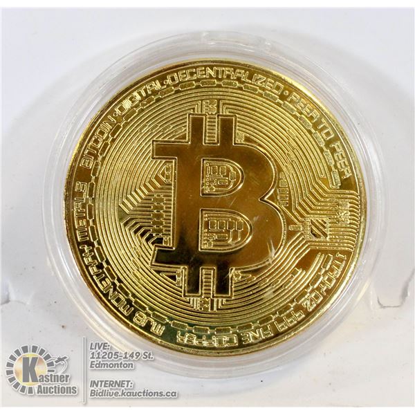 GOLD PLATED BITCOIN IN PROTECTIVE CASE