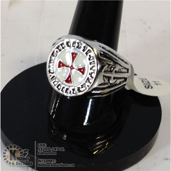 316L STEEL KNIGHTS TEMPLAR RING SIZE 11