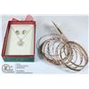 PENDANT & EARRING SET W/ BANGLES SET IN BOX