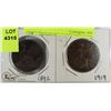 Image 1 : UNCLAIMED 1892 & 1919 LARGE CENTS