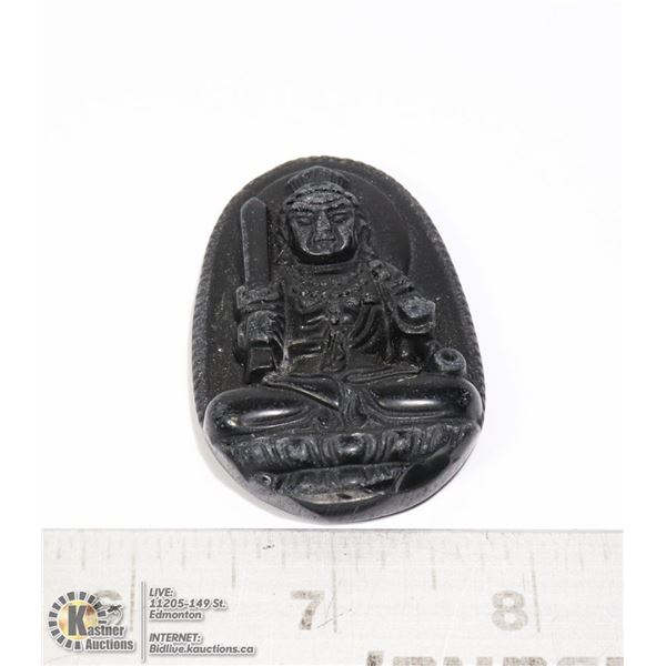 #281-NATURAL BLACK OBSIDIAN BUDDHA PENDANT