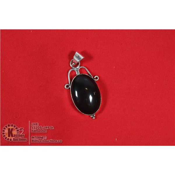 #158- NATURAL BLACK OBSIDIAN PENDANT