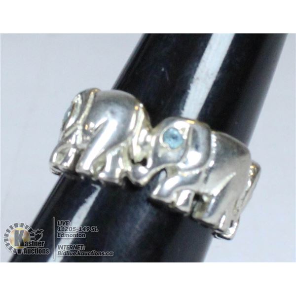UNCLAIMED 925 SILVER LUCKY ELEPHANT RING SIZE 5