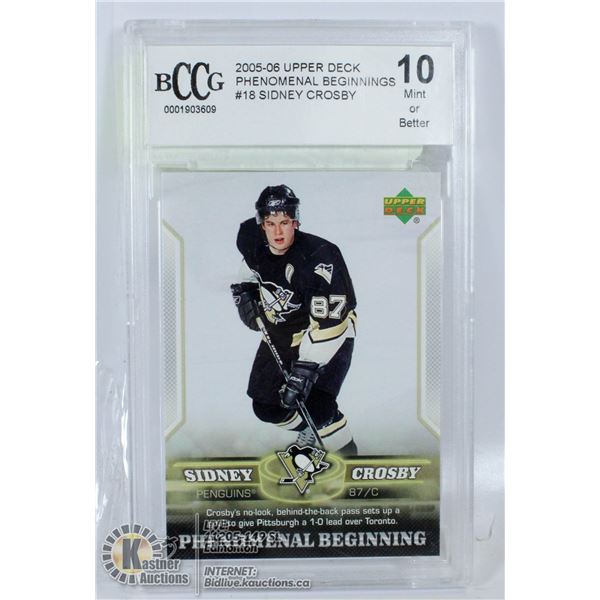 MINT 10 SYDNEY CROSBY ROOKIE YEAR PHENOM BEGINNING