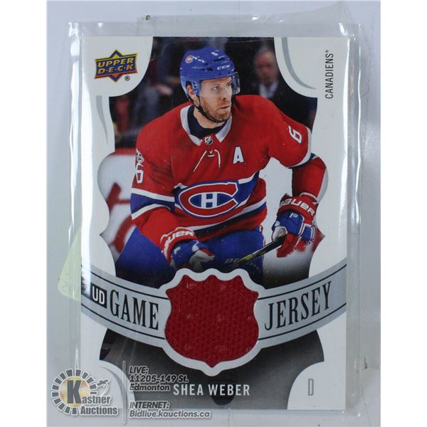 SHEA WEBBER UPPERDECK JERSEY CARD