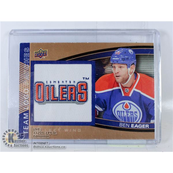 OILER TEAM PATCH LOGO INSERT UPPERDECK 2013-2014