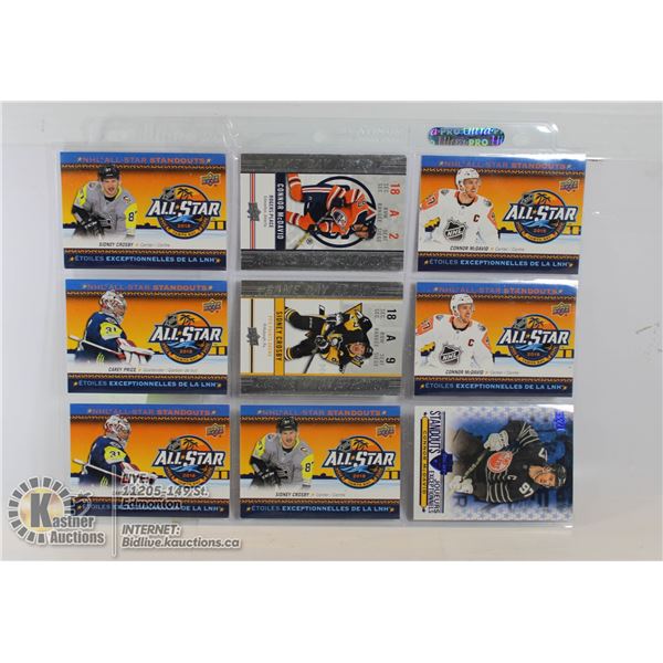 9 TIM HORTON INSERT CARDS 4 MCDAVID 3 CROSBY