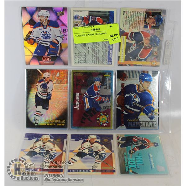 16 OILER CARDS FROM 90'S