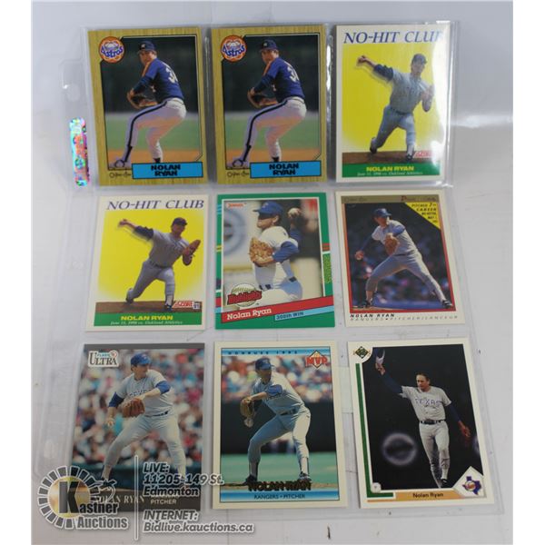 9 NOLAN RYAN CARDS