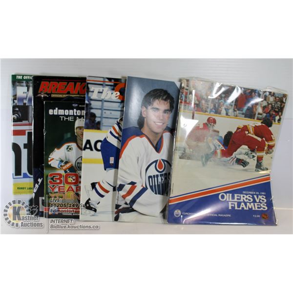 6 HOCKEY PROGRAMS 1-OILERS 1981 VS FLAMES