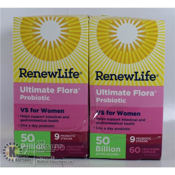 LOT OF 2 RENEWLIFE FLORE PROBIOTIC VS FOR WOMAN