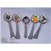 Image 1 : LOT OF 5 DECORATIVE SPOONS WITH FRUIT INLAY