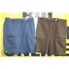 Image 1 : 2 PAIRS OF SHORTS SIZE 34 BROWN AND BLUE