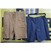 Image 1 : 2 PAIRS OF SHORTS SIZE 34 BEIGE AND BLUE