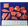 13)  LOT OF 12 PCES OF RUST RED JASPER SLICES