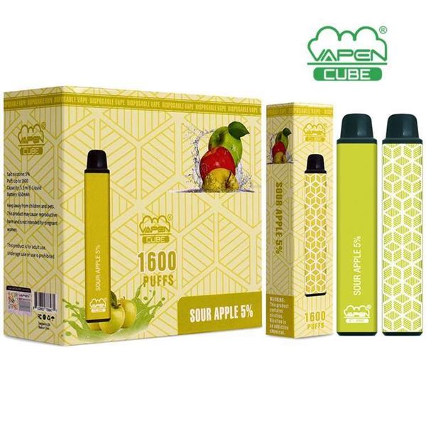 ONE 1600 PUFFS VAPEN CUBE 5% SOUR APPLE