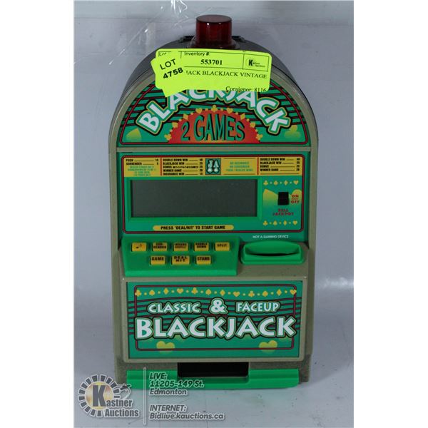 RADIO SHACK BLACKJACK VINTAGE