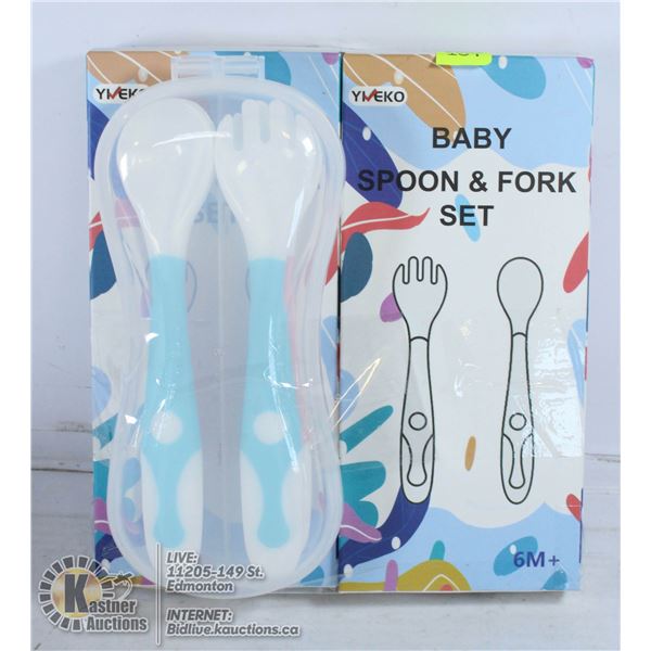 LOTS OF 2 BABY SPOON AND FORK SETS