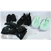 FLAT OF ASSORTED SIZED SHOES AND 1 PAIR OF GLOVES