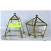 Image 1 : BRASS & GLASS TERRARIUM SET OF 2