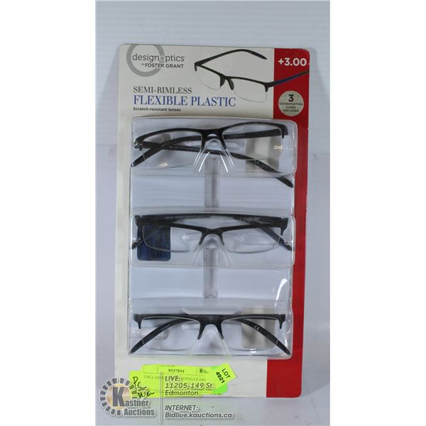 UNCLAIMED 3PK READING GLASSES