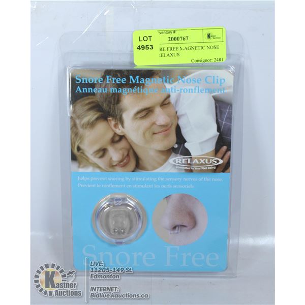 NEW SNORE FREE MAGNETIC NOSE CLIP BY RELAXUS