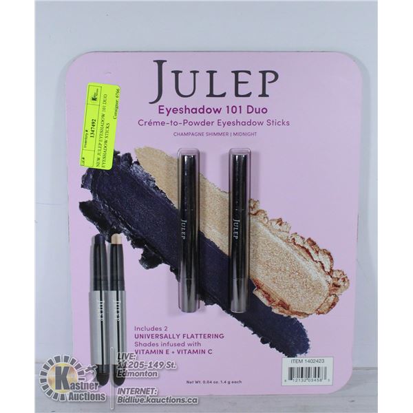 NEW JULEP EYESHADOW 101 DUO EYESHADOW STICKS