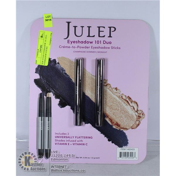 NEW JULEP EYESHADOW 101 DUO EYESHADOW STICKS