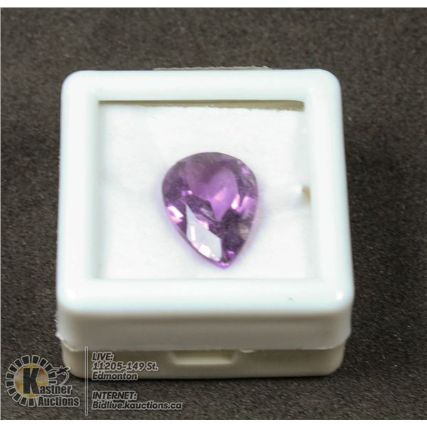 #123-PURPLE AMETHYST GEMSTONE PEAR SHAPE 4.5CT