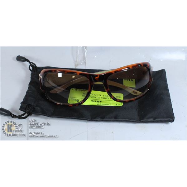 FOSSIL LADIES SUNGLASSES TORTOISHELL & GOLD TONE