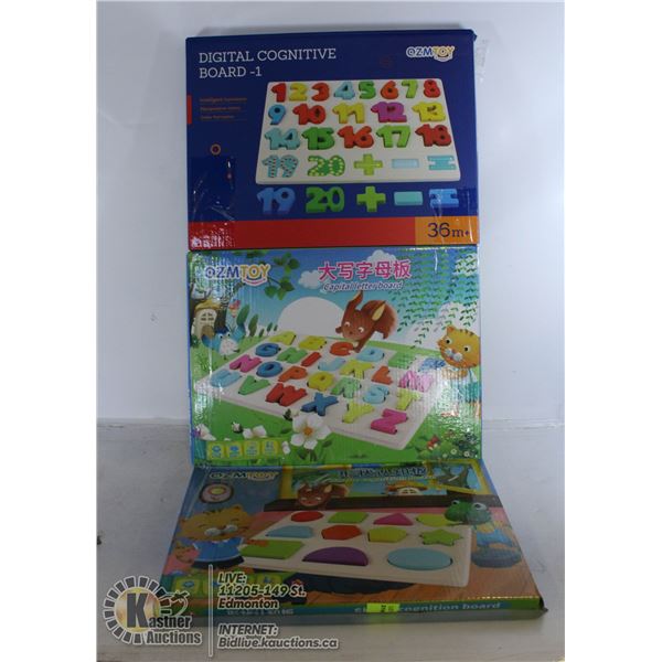 LOT OF THREE CHILDRENS LEARNING TOYS INCLUDES