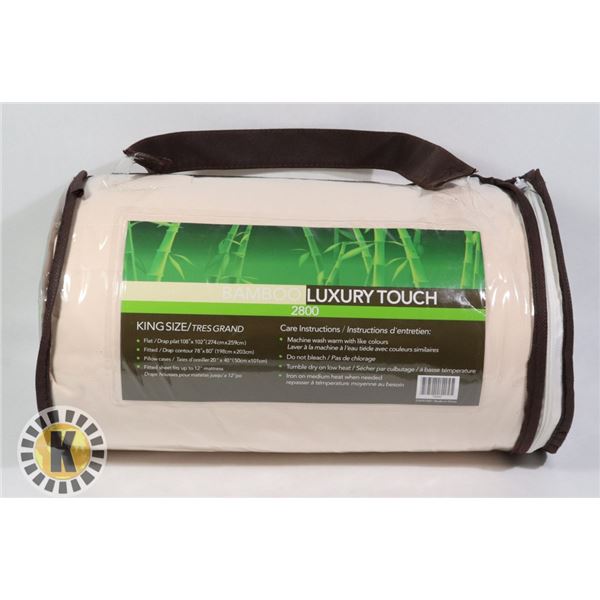 NEW KING SIZED BAMBOO LUXURY TOUCH SHEET SET