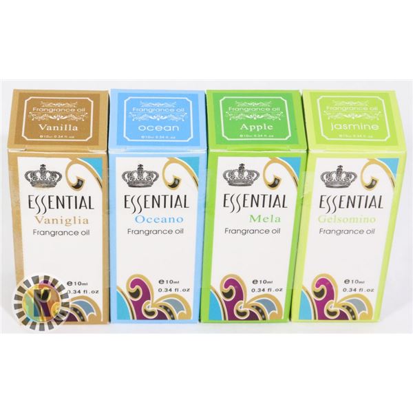 BUNDLE OF 4 NEW ASSORTED ESSENTIAL FRAGRANCE OILS