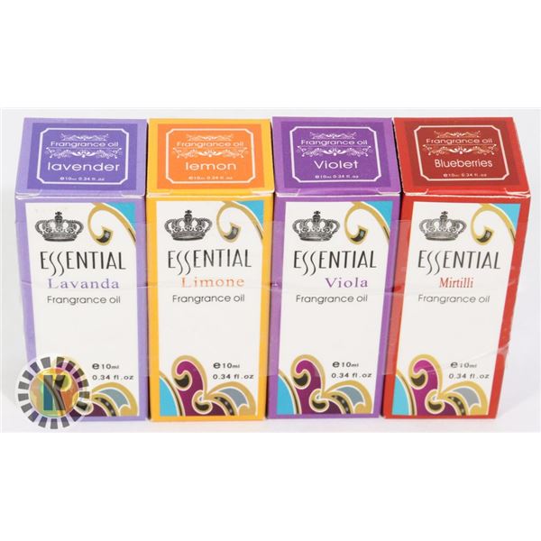 BUNDLE OF 4 NEW ASSORTED ESSENTIAL FRAGRANCE OILS