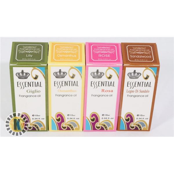 BUNDLE OF 4 NEW ASSORTED ESSENTIAL FRAGRANCE OILS