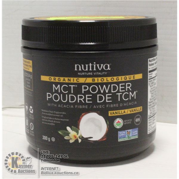 NUTIVA ORGANIC VANILLA MCT POWDER W/ ACAIA FIBRE