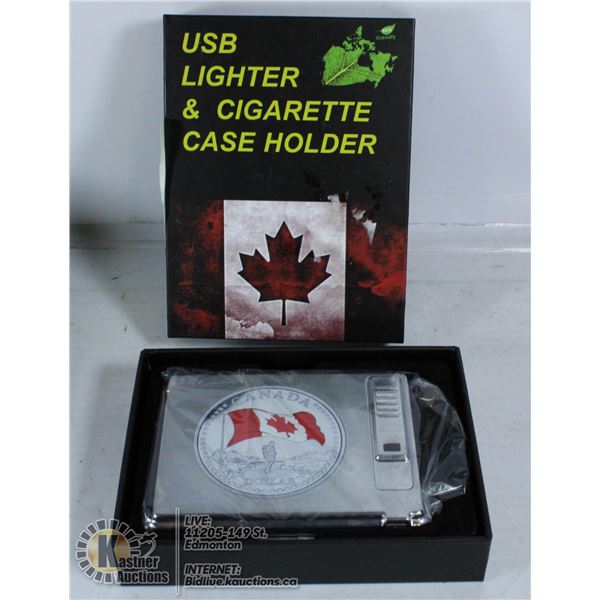 USB LIGHTER & CIGARETTE CASE HOLDER